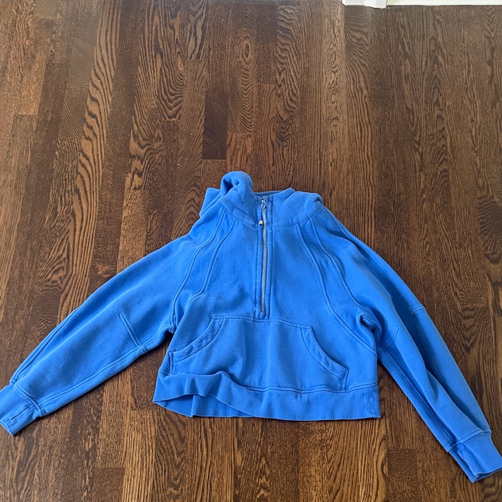 lululemon athletica cobalt blue half-zip hoodie